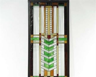 Framed Deco-Pattern Stained Glass Tree Of Life Art