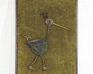 Framed Steampunk Dodo Bird Metal Mesh Art