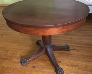 Round Clawfooted Mahogany Table