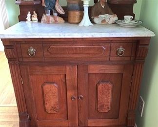 Antique Marble top Cabinet