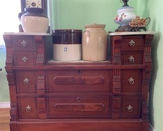 Antique marble top Buffet/server