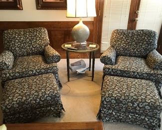 2 chairs with ottoman