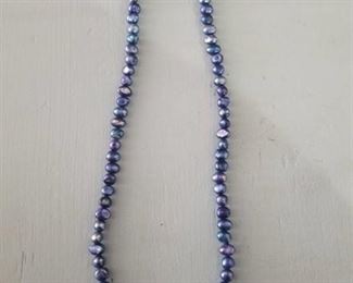 Beautiful Blue Necklace With Metal Pendant