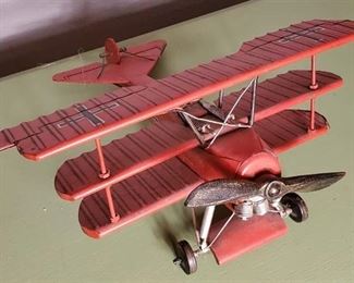 BSZ Model Plane - Fokker Dr I 425/17, Red Baron- Retro Tin Model