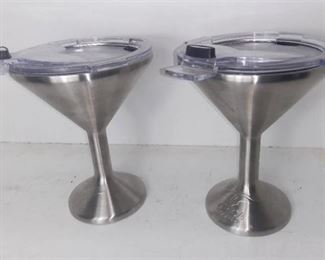 Lot Of 2 Orca Coolers Chasertini Martini Cup Stainless Steel Cocktail 8 oz Insulated