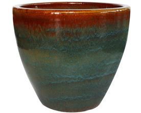 Garden Treasures 12-in H x 13.4-in W x 13.4-in D Blue/Gray Ceramic Indoor/Outdoor Planter