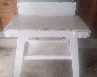 Small White Garage Tool Bench