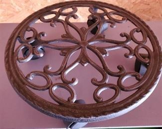 Iron Plant Stand on Wheels