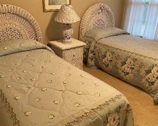 Twin size wicker beds