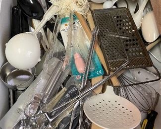 Lots of kitchen utensils