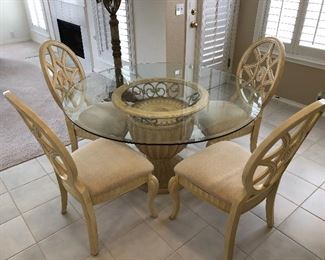 Pier One Pedestal Glass Table Set