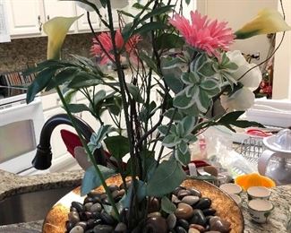 Beautiful Floral and Rock Centerpiece Arrangement