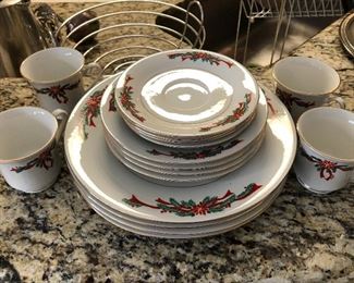 Poinsettias and Ribbons Fine China