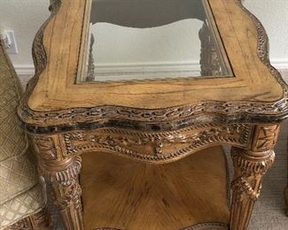 Schnadig Side Table with Glass Inlay