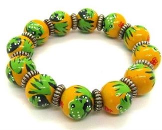 2003 - Elastic Beaded Bracelet w/ Frog Design 