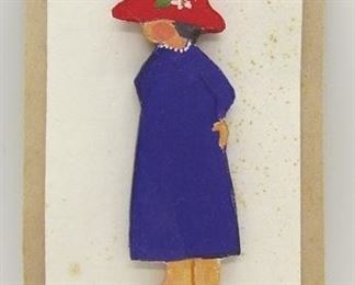 2124 - Hand Painted Wooden Pin 