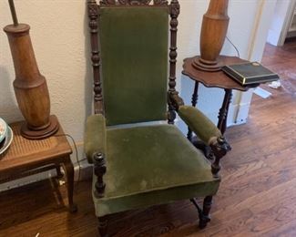 This chair is called the Nancy chair.  It has been passed down in the family to five generations of Nancy.  Unfortunately the family has run out of Nancy's to give this chair to.  It's unclear if we're allowed to sell the chair to someone not named Nancy but I"m sure we can come to an arrangement 