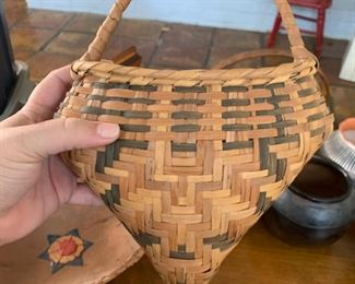 This is also a choctaw cane pointed basket but I don't know who the weaver was, though it doesn't make it any less special.  