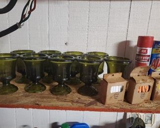 Pea Green water Goblets 