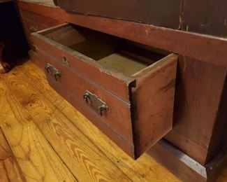 Pull out drawers in 1800s cabinet