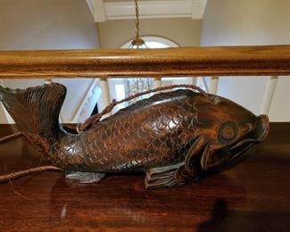 Great carved wood large fish