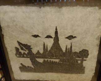 Thai stone rubbing on rice paper one of several