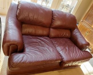Leather love seat