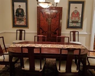 Asian dining room table and chairs