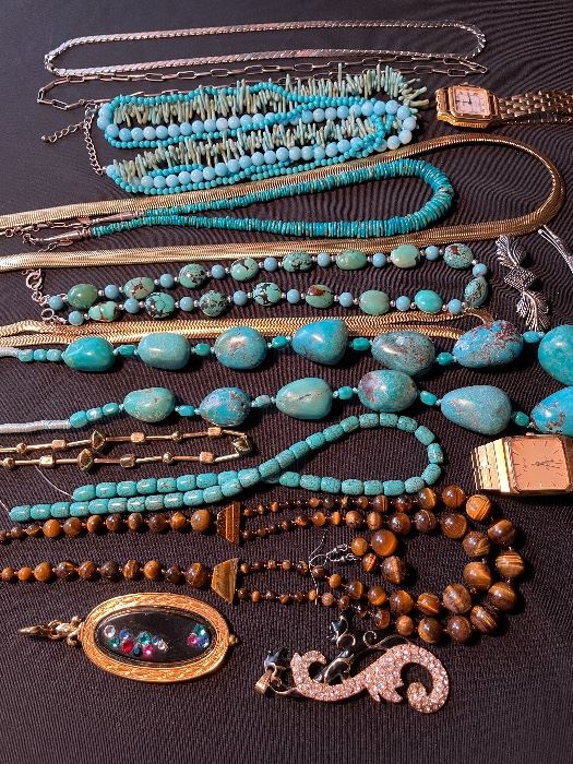 Costume jewelry & turquoise beads