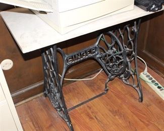 Singer treadle base and marble top