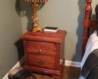 Night stand and lamp