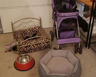 Doggie bed, stroller, bed and water pan