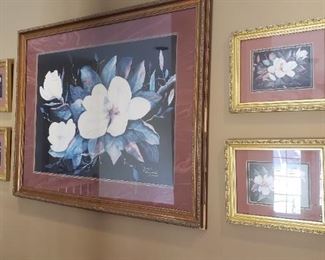 Framed floral  prints