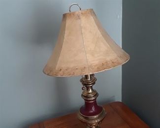 Brass and enamel lamp