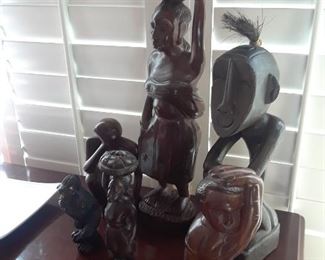 Another view of the African wood carvings