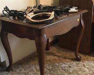 Table, assorted electronic cables