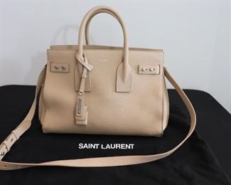 Authentic Saint Laurent Small Sac De Jour Souple in Beige Grained Calfskin Leather. Will Ship.