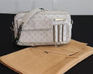 Authentic Louis Vuitton Limited Edition “McKenna” Metallic Canvas Monogram Handbag. Made in France. Will Ship.