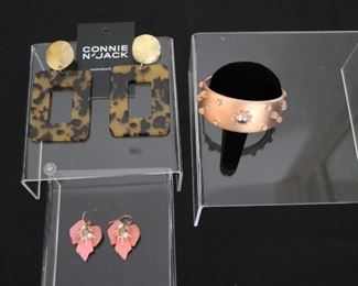  Costume Jewelry  Alexis Bittar Earrings, Connie N Jack Earrings & Rose Gold Finish Cuff Bracelet. Will Ship