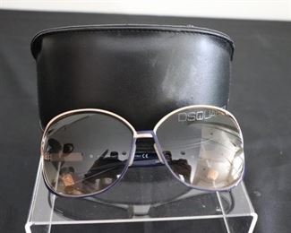Authentic D Squared DQ0048 83Z Navy Blue & Gold Womens Sunglasses With Carrying Case. Will Ship.