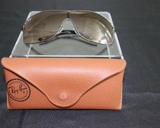 Authentic Ray Ban Shield Style RB3466 Womens Sunglasses In Silver Finish With Carrying Case. Will Ship