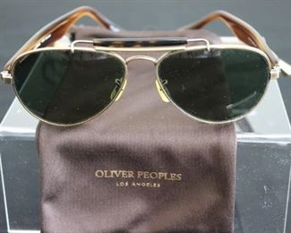 Authentic Oliver Peoples Polarized Aviator Style OV1114S Womens Sunglasses With Fabric Carrying Case. Will Ship.