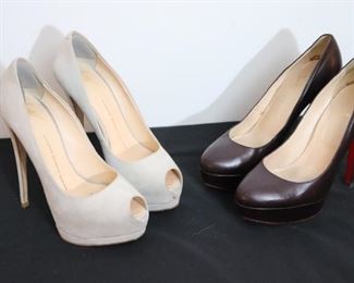 Pair Of Platform Stiletto High Heels By Christian Louboutin & Giuseppe Zanotti  Womens Shoe Size 38.5