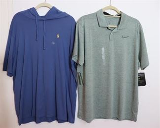 Polo Ralph Lauren Short Sleeve Hoody & Nike Dri-Fit Golf Shirt - Mens Size Large/Extra Large