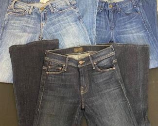 3 Pairs Womens Flare Leg Jeans In Various Washes By Mother(24), Current/Elliott Jeans(24) & McGuire (24)