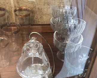 crystal glass bell and glassware