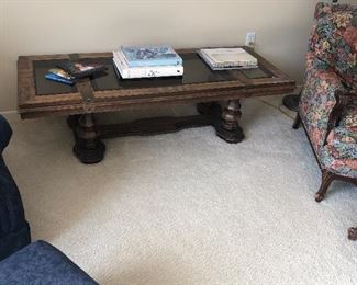 Beautiful Wood Coffee Table with glass top