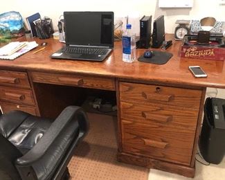 Wood Desk and office chair