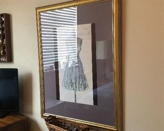 Elegant French-inspired wall art of dress