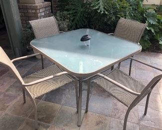 Outside patio table with 4 chairs